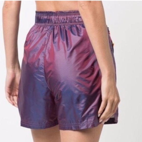 NIKE Women’s Holographic Purple Logo Patch Metallic Boxing Shorts Size Medium - Picture 2 of 8